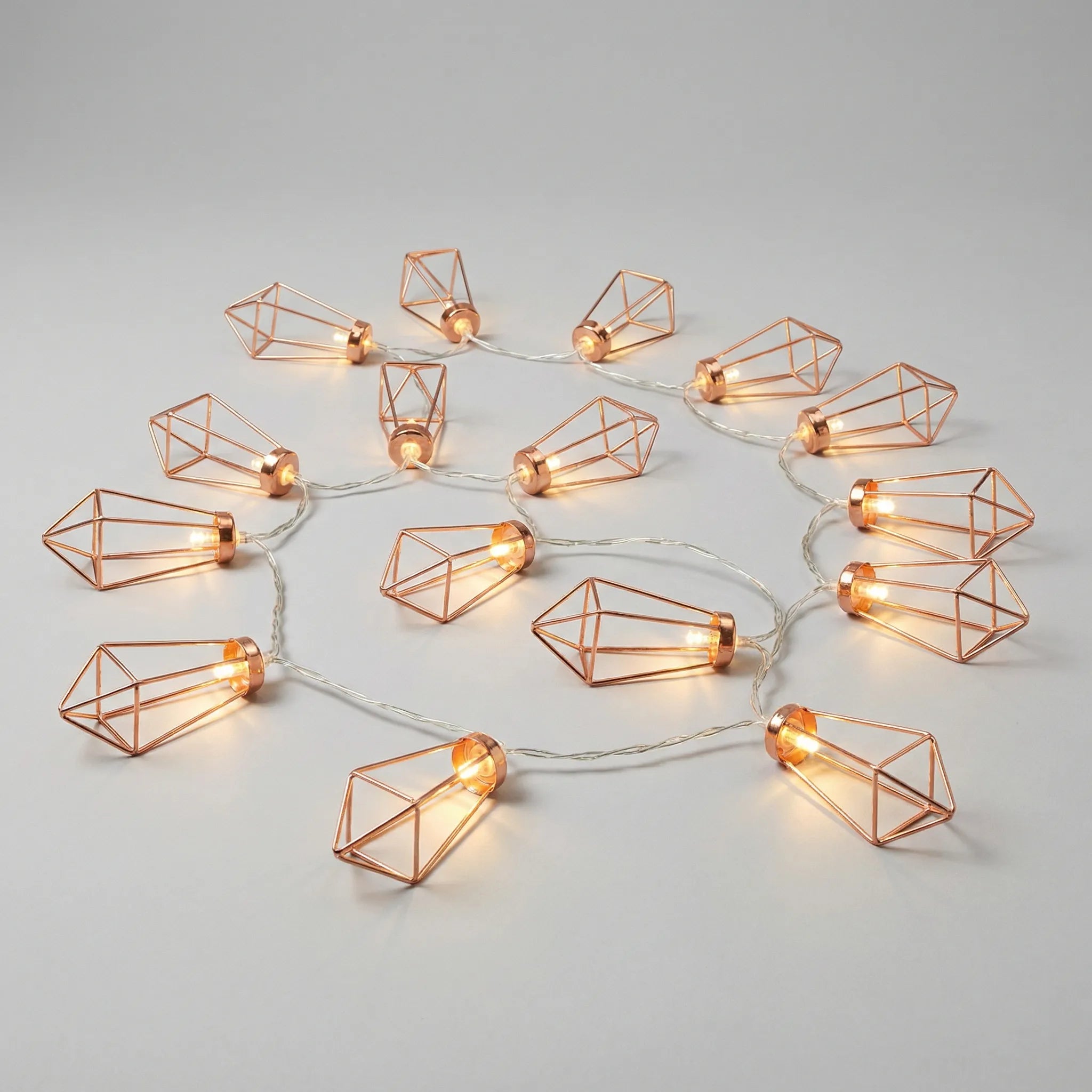 22:41 Lichtsnoer Diamant LED Koper Staal Batterij 20 Lampjes Geometrisch Sfeerverlichting Woonkamer Slaapkamer Tuin Feest Decoratie | Sansoti